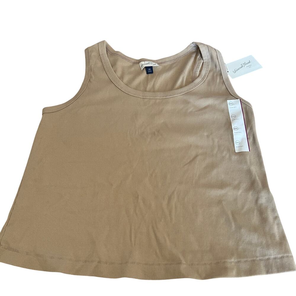 Universal Thread Women's Light Brown Ribbed Shrunken Tank - Size XXL - NWT